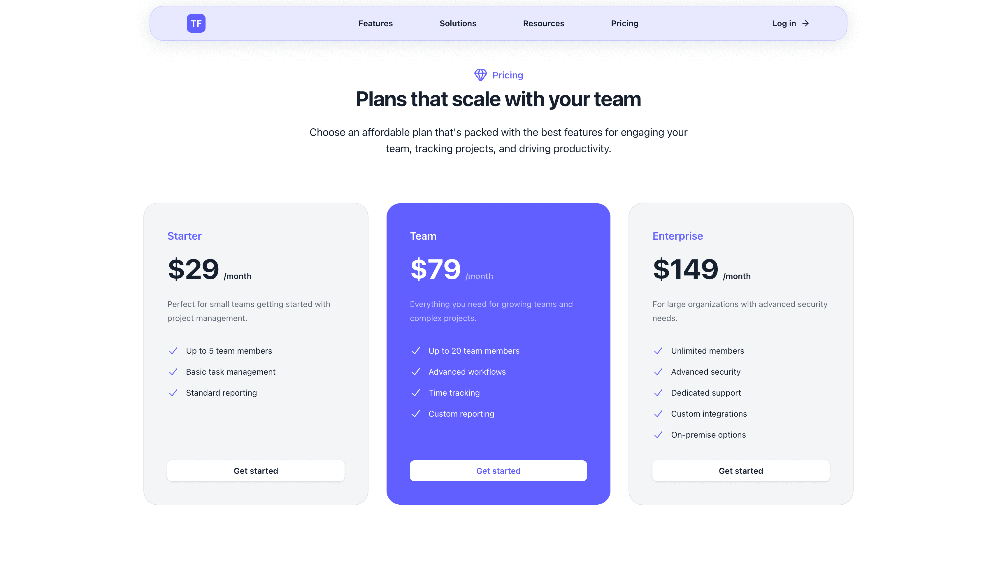TaskFlow – Project Management Landing Page Template